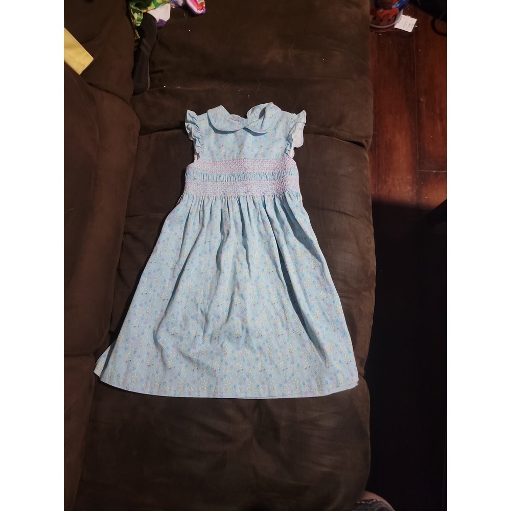 Laura‎ ashley blue floral spring dress size 6